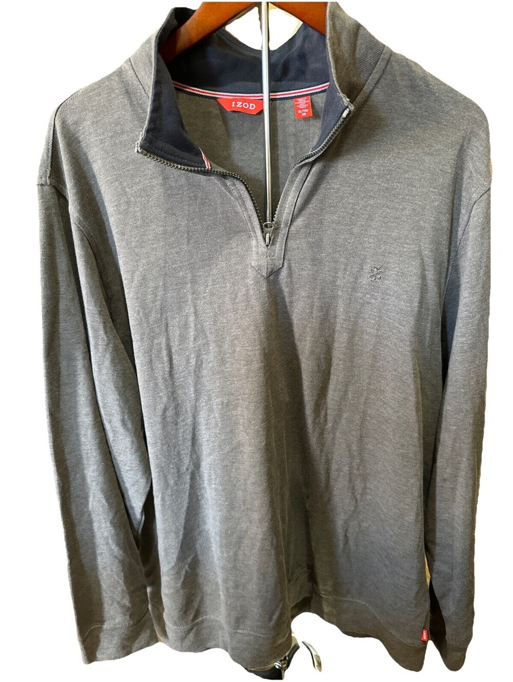 Izod 1/4 Zip Pullover Size XL Gray Relaxed Fit